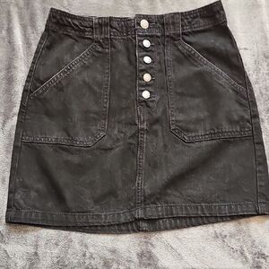Hollister Black A-Line Mini Skirt with Cargo Style